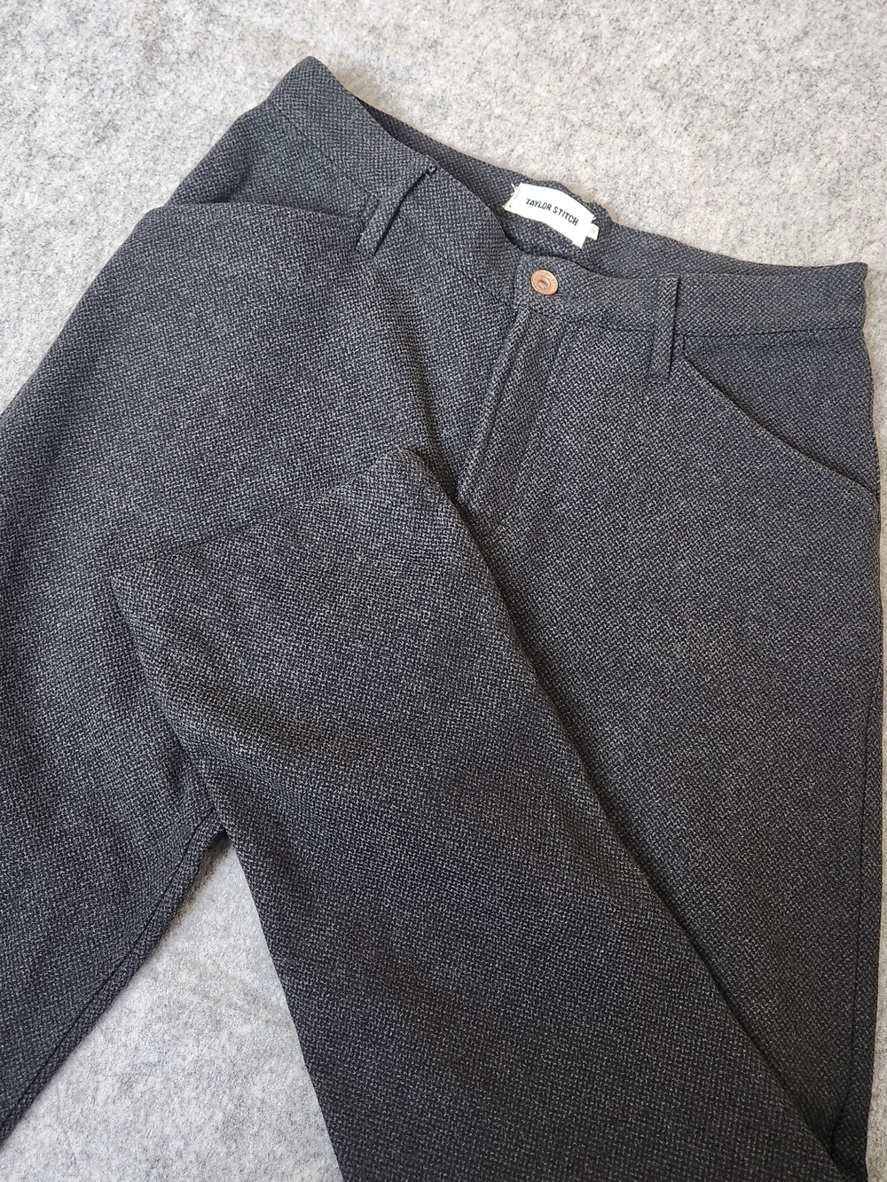Taylor Stitch The Camp Pant Wool Blend Men's 31 Charcoal Gray Heavyweight Preppy